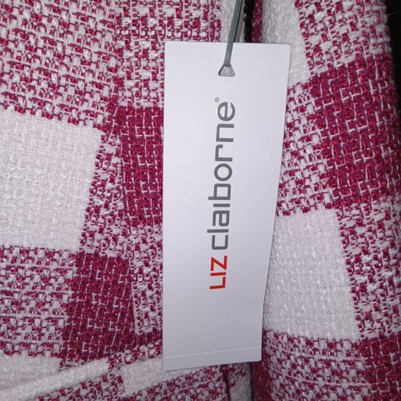 Liz Claiborne Blazer – Rose/Magenta Check Checkered – Size 8 P / 8 Petite NWT - Picture 4 of 7